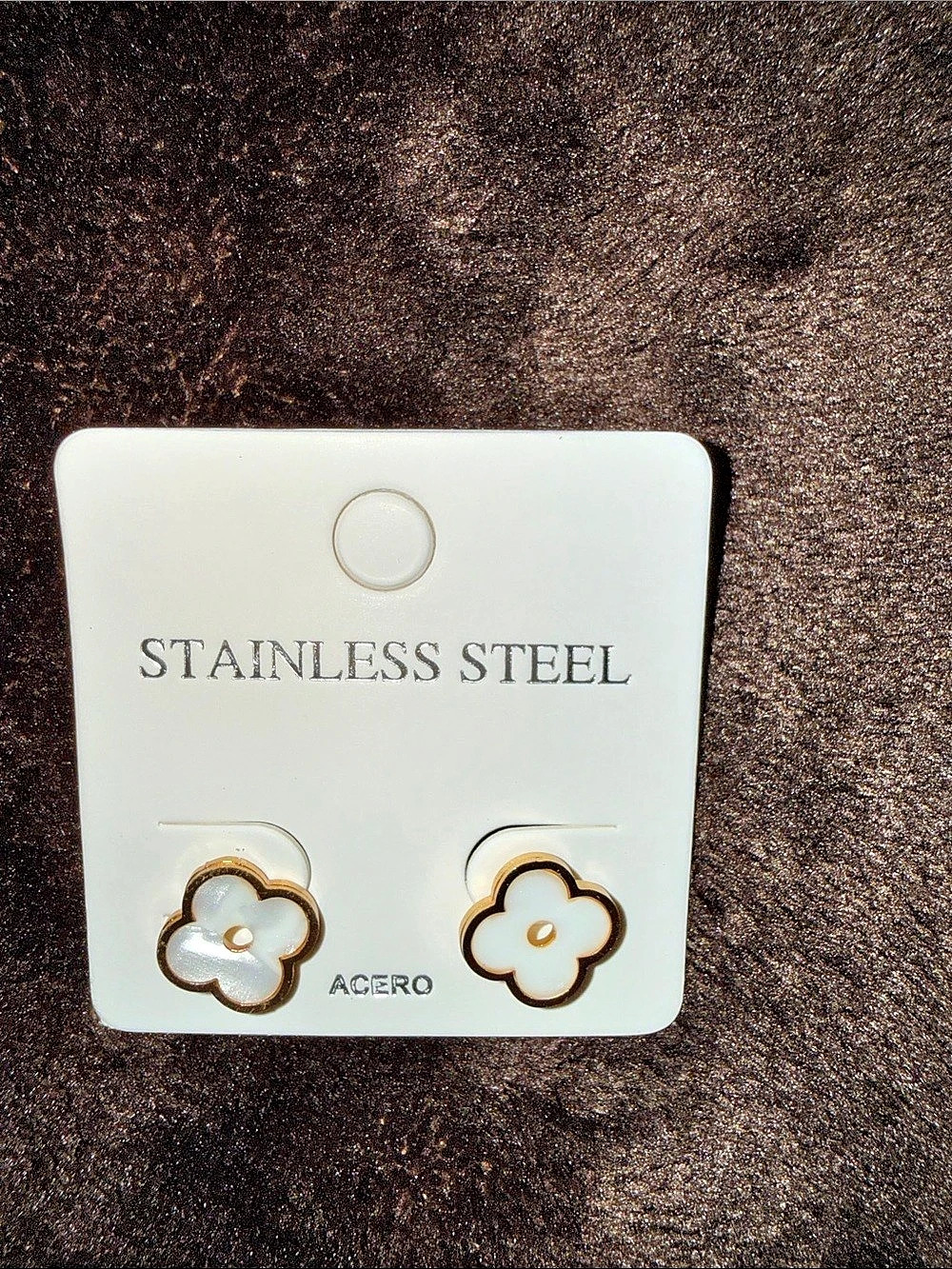Acero Flower Earrings in White & Gold NWT